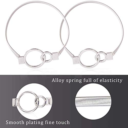 6Pack Aluminum Alloy Spring Design Curtain Holdbacks - Leaf Carving Design Ties for Drapes - Modern Style - Silver Ring - color: Sliver Ring