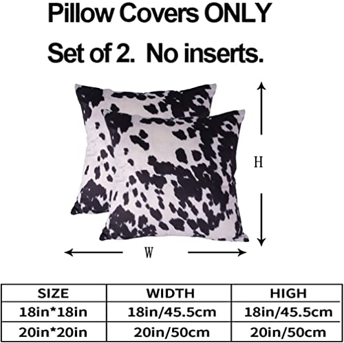Black White Velvet Throw Pillow Covers Farm Decorative Cushion Cover - color: Black, size: 18" x 18" (Pack of 2)
