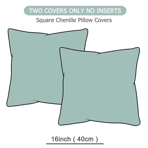 GAWAMAY Decorative Corduroy Throw Pillow Covers 16x16 Aqua Blue 2 Pack - color: Aqua Blue, size: 16" x 16" (Pack of 2)