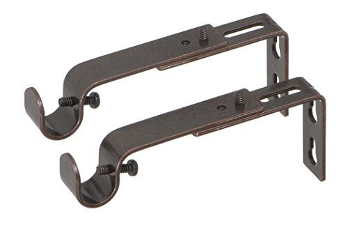 Ivilon Adjustable Brackets for Curtain Rods - for 1/2 or 5/8 Inch Rods. Set of 2 - Oil Rubbed Bronze - color: Oil Rubbed Bronze, size: Adjustable - 1/2" or 5/8" Rods