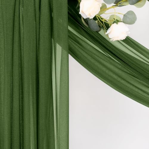 Sheer Gauze Wedding Arch Draping Fabric 29" x 20 FT 1 Panel Moss Green - color: Olive Green, size: 29"w x 240"l (Pack of 1)