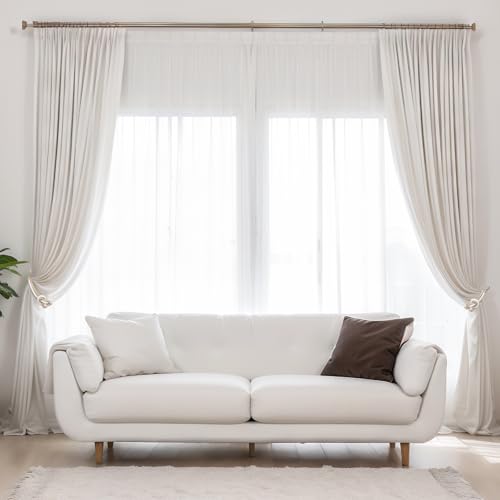 Queekay 2 Pcs Magnetic Curtain Tiebacks, 2 Style Holders, Beige,White - color: Beige, White