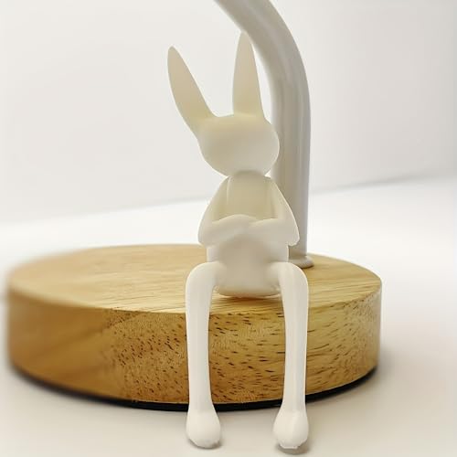 Minimalist Rabbit Figurine, Matte White Cross Leg Bunny Statue for Home Office Desk Decor, Easter Gift, Farmhouse Shelf Ornament - Small Ceramic Animal Sculpture for Living Room, Bedroom, Bookshelf - color: White