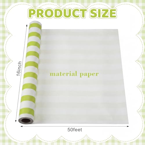 AmazingSpark Striped Table Runner Roll,Light Green,50' Long X 16" Wide - color: Light Green, size: 50' Long X 16" Wide