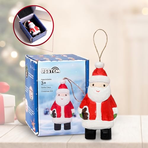 Wood Handmade Christmas Ornament, Rustic Holiday Tree Hanging Decoration, Hand Painted Wooden Figurine Gift for Home Décor(Santa Claus) - style: Santa Claus
