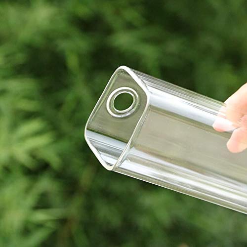 Square Glass Propagation Vase 4 Pack, Wall Hanging Hydroponic Planter - color: Square Tube