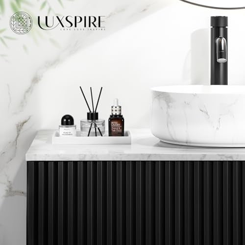 Luxspire 2 Pack Silicone Bathroom Tray 7.9" Vanity Tray, White - color: White, size: 7.87 × 3.94 × 0.79 in