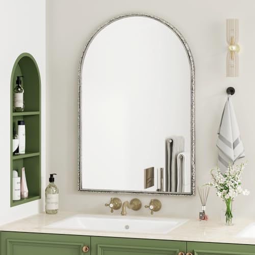 Arched Mirror Wall Mirror Bathroom Vanity Mirror Wall Decor Arch Mirror LivingRoom Bedroom Entryway Silver