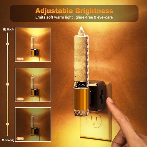 JandCase Night Light, Flameless Candle Amber Night Lights Plug into Wall - color: Bubble
