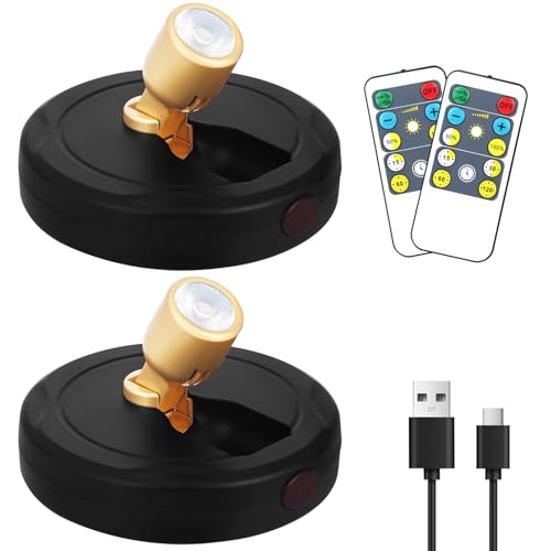 Rechargeable Spotlight, Battery Powered Picture Lights with Remote - color: chargeable Black+G
