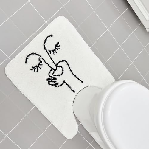 Drydiet U Shaped Toilet Rug Washable Cute Bath Mat 24x20,Stick Figure - style: Bad Smell Humorous