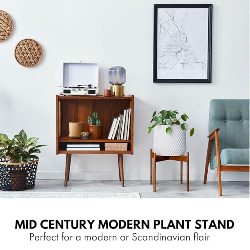 Fox & Fern Mid Century Plant Stands for Indoor Planters, Acacia, 14.9 Inch - color: Dark Brown, size: 14.9 Inch