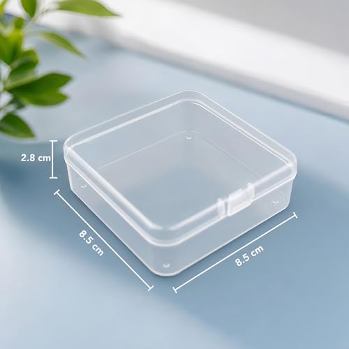 LJY 16 Clear Square Plastic Boxes, 3.3 x 3.3 x 1.1 in for Craft Kits - color: Transparent, size: Single Size (3.3 x 3.3 x 1.1 inch)