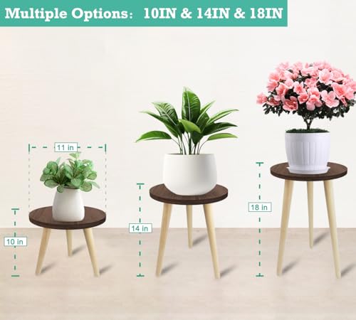 14IN Tall Plant Stand Holder Wood Plant Table for Indoor Planters - size: 14IN