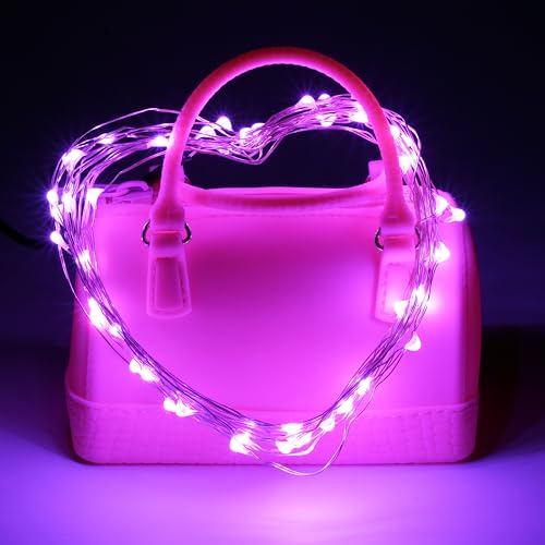 Karlling USB Plug in Fairy Lights,50 LED 16Ft Starry String Lights, USB Powered Romantic Lights for Valentine's Day, Bedroom, Wedding, Party(2Pack,Pink) - color: Pink, size: 50 Leds(2 Pack)