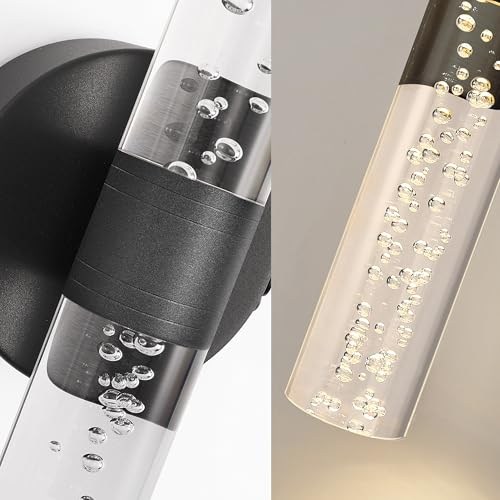 Battery Operated Wall Sconces Set of 2, 10000mAh Rechargeable Wall Light - color: Black, size: 12 inch