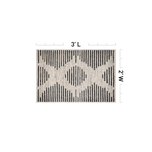 Rugshop Contemporary Abstract Area Rug for Living Room Cream 2' x 3' - size: 2' x 3' (Rectangular)