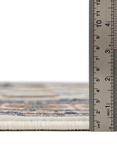 Rugs.com - Bokhara Rug – 12 Ft Runner Ivory Easy-Clean Stain-Resistant Runner Rug for Hallways, Entryways, and Long Corridors - color: Ivory, size: 2'7" x 12' (Runner)