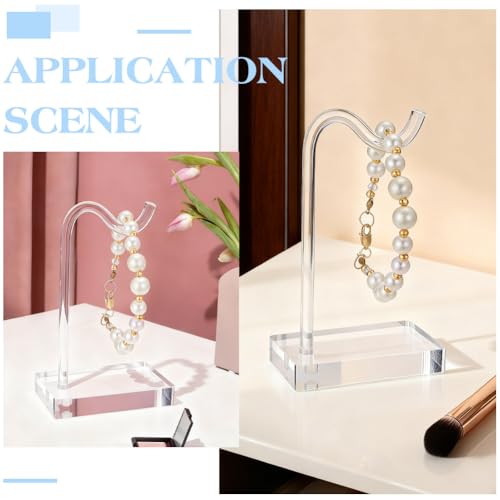 6 Pcs Acrylic Earring Display Stands, Acrylic Base Curved Hooks Earring Holder for Bracelets Bangle, Countertop Hanging Jewelry Organizer for Home, Gift Shops, Retail Stores Display