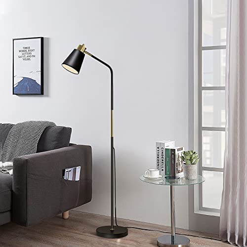 LALISU Floor Lamp Industrial Floor Lamps Reading Farmhouse Standing Lamp - color: Black
