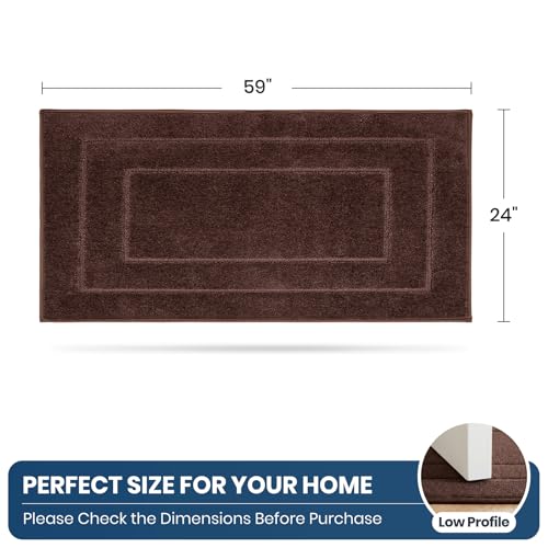 PURRUGS Kitchen Runner Rug, Kitchen Mat, 24" x 59", Brown - color: Brown, size: 24" X 59"
