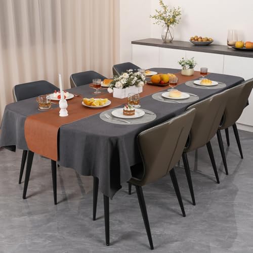 Myir JUN 14" Round Placemats Set of 4, Reversible Dual-Color Place Mats - color: Light Gray Reddish Brown