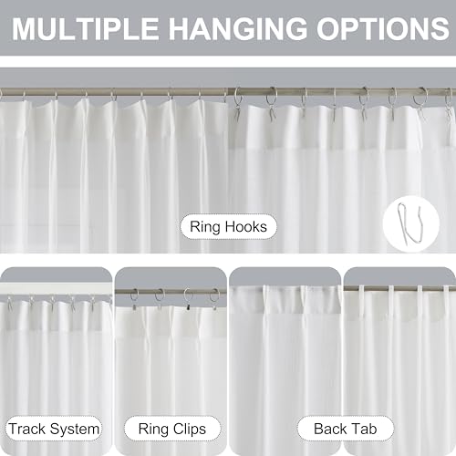 Vision Home White Pinch Pleated Sheer Curtains 40Wx108L 2 Panels - color: White, size: 40"W x 108"L (Pack of 2)
