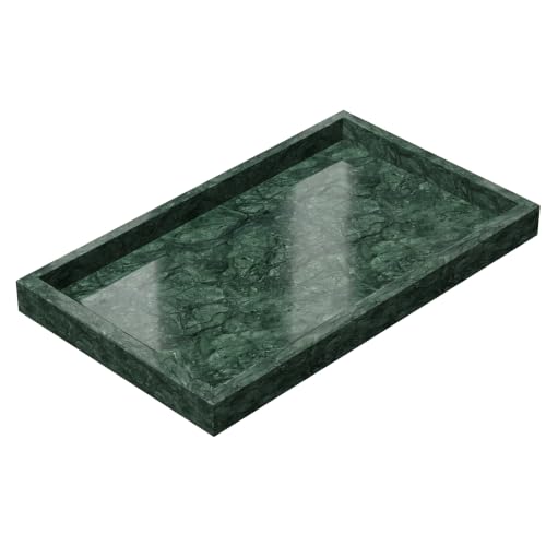 Marble Trays with Anti Slip Foot Pads,11.8x7.9x1.2in,Emerald Green - color: Emerald Green