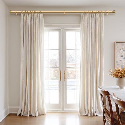 PORTRES Modern Gold Curtain Rods set of 2 for Windows 66 to 120 Inches Adjustable Length 1" Diameter Heavy Duty Curtain Rod with Farmhouse Decorative Finials for Outdoor Bedroom Kitchen Living Room - color: Gold, size: 16"-120"|2 Pack
