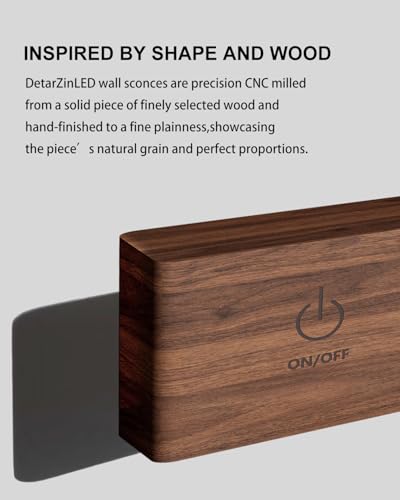 DetarZinLED Wall Lights Battery Operated Wooden,Magnetic Wall Sconces Rechargeable,Adhesive Wall Lights for Bedroom,Dimmable Wall Mounted Bedside Lamp,Cordless Battery Wall Sconce for Bedroom Reading - color: Brown, size: 1 Pack