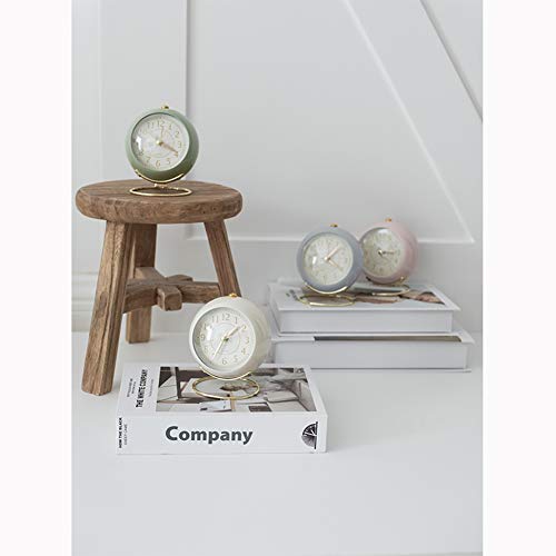 SHISEDECO Small Tableclock Classic Non-Ticking Tabletop Alarm Clock,Green - color: Green