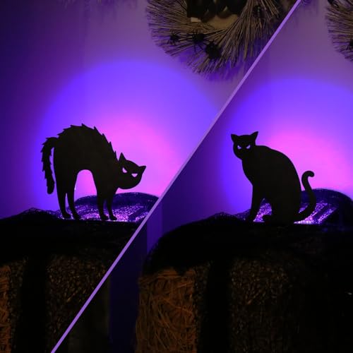 2PCS Halloween Black Cat Decoration for Indoor Outdoor Home Table Decor