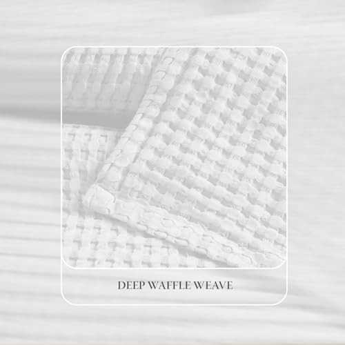 Threadmill King Waffle Bed Blanket, Rayon Derived from Bamboo, White - color: White, size: King (106" x 92")