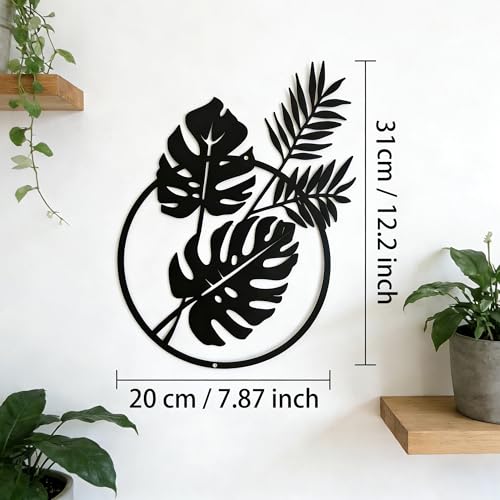 Metal Tropical Leaves Wall Art Decor, Metal Leaf Wall Hanging Sculpture