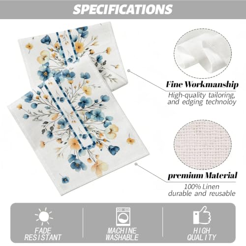 Bloom Flowers Floral Weeds Spring Table Runner, Elegant Farmhouse Decor - color: Watercolor Floral