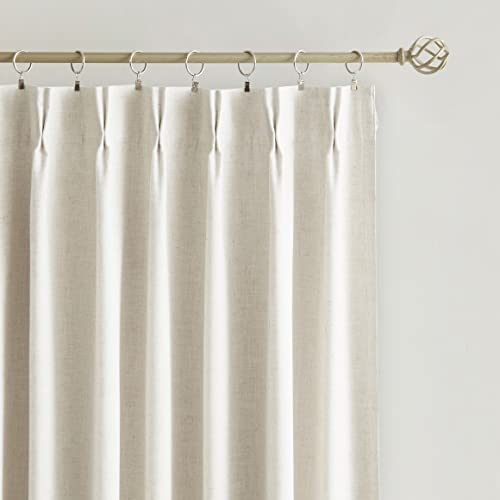 Vision Home Natural Pinch Pleated Full Blackout Curtains Linen Blended Room Darkening Window Curtains 72 inch for Living Room Bedroom Thermal Insulated Pinch Pleat Drapes with Hooks 2 Panel 40"Wx72"L - color: Natural, size: 40"W x 72"L (Pack of 2)