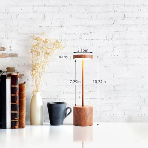 TBBGA LED Cordless Table Lamps Set of 2, 5000mAh Rechargeable Table Light - color: Wood Grain2