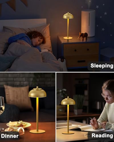 Cordless Table Lamps, Rechargeable LED Touch Lamp, Gold, 4 Pack - color: Gold-Set of 4