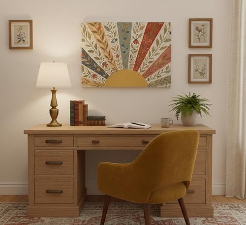 KecKoth Boho Sun Canvas Wall Art 12x16Inch - color: Canvas Sun, size: 16"L x 12"W