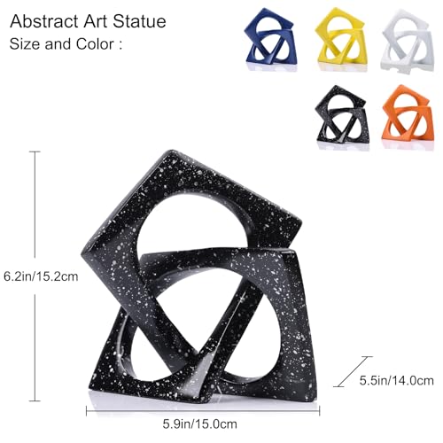 Modern Geometric Sculpture Black Knot Statue Decor, Home Bookcase Centerpiece Jax Decorative, Tabletop Sculpture and Figurines, For Home Decor Accent Cube Ornaments - color: Black