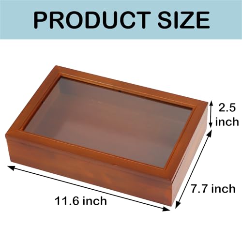 ZEXALOR Wooden Keepsake Box, Vintage Decorative Box Wood Stash Memory Storage Box with Clear Window for Letter Card Trinket Jewelry Gift Stationery Organizer (Old, Large) - size: Large