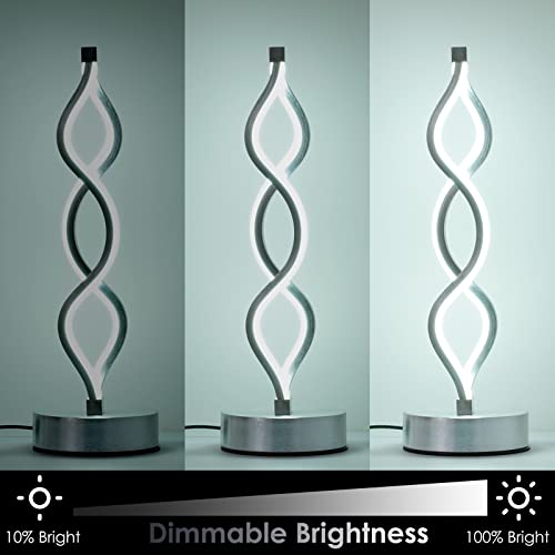 NUÜR Silver Table Lamps Set of 2, 15.8 Inch LED Bedside Lamps - color: Silver 2 Pack