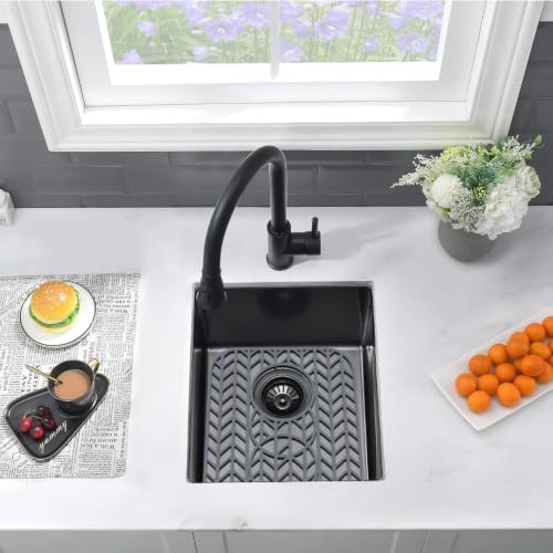 AWOKE Sink Protectors for Kitchen Sink - 13.6"x 11.6" Sink Mat - Heat-resistant Easy-clean Silicone Sink Mat - for Protection of Stainless Steel Sink with 3 Reserved Holes Pack of 2 - size: 13. x 11.6 2PCS