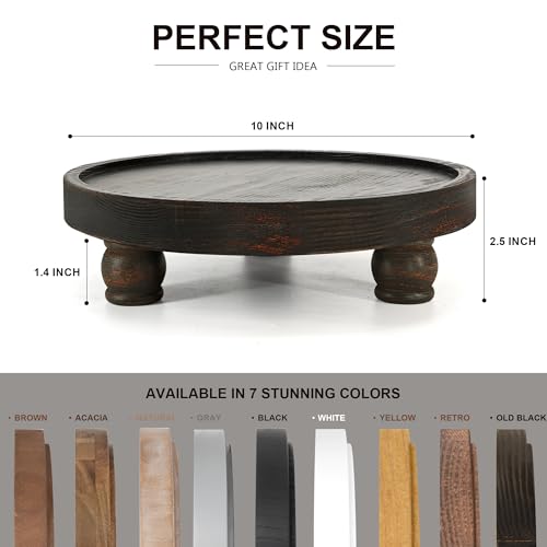 EOSAHR Display Riser: Pedestal Stand for Kitchen Decor, Distressed Black - color: Distressed Black
