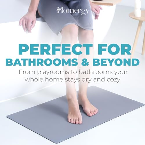 Homergy Bath Mat for Bathroom Non Slip, Quick Dry, 16x24 in, Grey - color: Gray, size: 16" x 24"