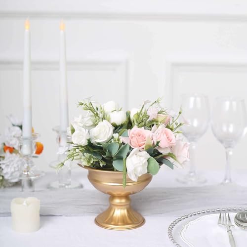 Efavormart 2 Pack | 4" Gold Metal Wine Goblet Style Flower Table Vase, Antique Indoor Outdoor Planter Pot - color: Type3
