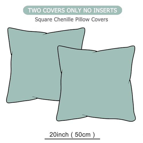 GAWAMAY Decorative Corduroy Throw Pillow Covers 20x20 Aqua Blue 2 Pack - color: Aqua Blue, size: 20" x 20" (Pack of 2)