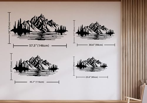 DecoSoul Mountain Forest Metal Wall Decor, Nature and Trees Wall Art, Metal Outdoor Wildlife Lover Gift, Farmhouse Yard Wall Decor, Fireplace Wall Sculptures, Housewarming Gift - style: Mountain & Nature