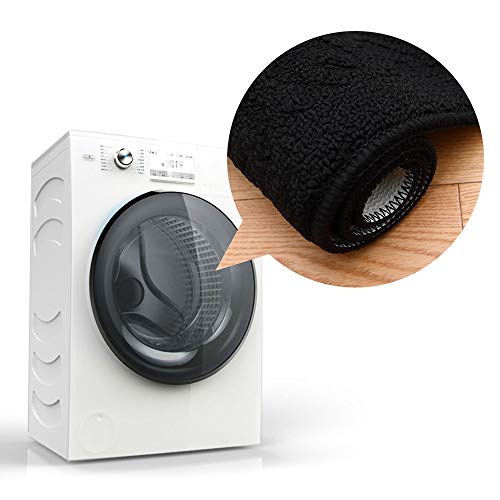 COSY HOMEER 32x20 Half Round Kitchen Rug,Non Slip Washable Mat,Black 3PCS - color: Black 3pcs, size: 1'8" x 2'8" (Semicircular)