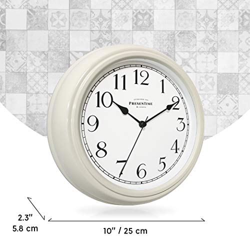 Presentime Chic Home Collection 10" Molly Clock - color: Cream White